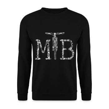 MTB - Mountainbiker Logo - Steampunk - Unisex Pullover - Schwarz - Vorne - Alina (178cm) & Michal (187cm)