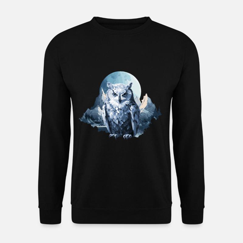 Schnee Eule - Unisex Pullover - Schwarz