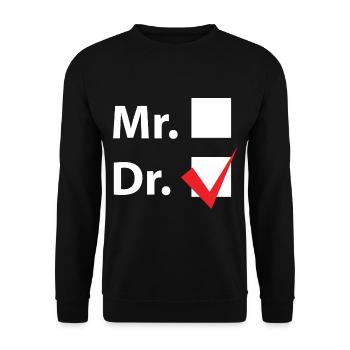 DR Titel Doktor - Unisex Pullover - Schwarz - Vorne - Alina (178cm) & Michal (187cm)
