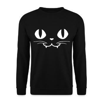 Cat - Helloween- Vampire - Unisex Sweatshirt - black - Front - Alina (178cm) & Michal (187cm)