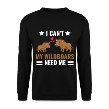 Je ne peux pas drôle de cadeau animal sanglier - Sweat-shirt Unisexe - noir - Devant - Alina (178cm) & Michal (187cm)