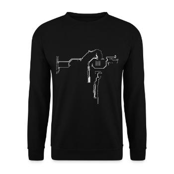 Electronic PCB - Unisex Sweatshirt - black - Front - Alina (178cm) & Michal (187cm)