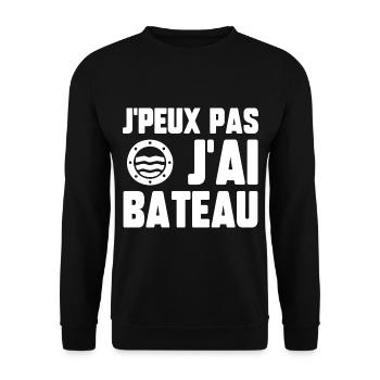 J’peux pas j’ai bateau - Sweat-shirt Unisexe - noir - Devant - Alina (178cm) & Michal (187cm)