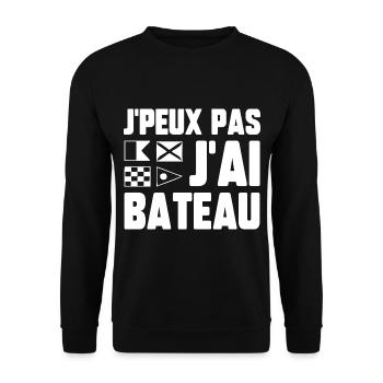 J’peux pas j’ai bateau - Sweat-shirt Unisexe - noir - Devant - Alina (178cm) & Michal (187cm)