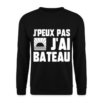 J’peux pas j’ai bateau - Sweat-shirt Unisexe - noir - Devant - Alina (178cm) & Michal (187cm)