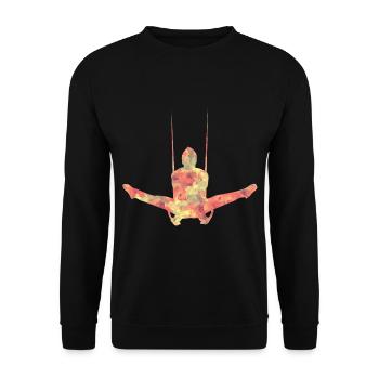 Gymnastics with rope rings - Unisex Sweatshirt - black - Front - Alina (178cm) & Michal (187cm)