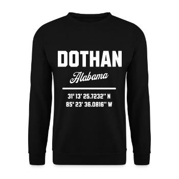 Koordinaten Von Dothan Alabama - Unisex Pullover - Schwarz - Vorne - Alina (178cm) & Michal (187cm)