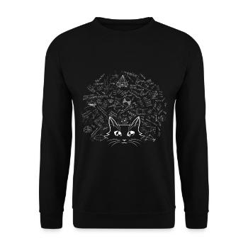 Math cat - Unisex Sweatshirt - black - Front - Alina (178cm) & Michal (187cm)