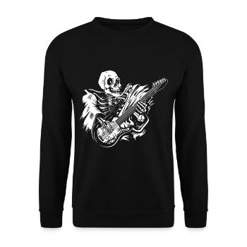 Metal Rock Gitarre Gitarrist Halloween Geschenk - Unisex Pullover - Schwarz - Vorne - Alina (178cm) & Michal (187cm)