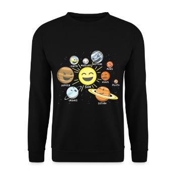solar system - Unisex Sweatshirt - black - Front - Alina (178cm) & Michal (187cm)