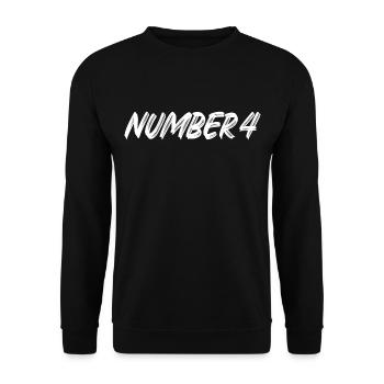 Numéro 4 - quatre - quatrième - quatrième - 4 - numéro 4 - Sweat-shirt Unisexe - noir - Devant - Alina (178cm) & Michal (187cm)