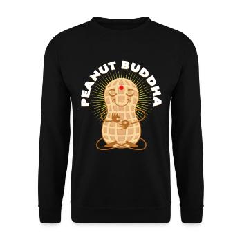 Peanut Butter Buddha Funny Gift Idea Peanut - Unisex Sweatshirt - black - Front - Alina (178cm) & Michal (187cm)