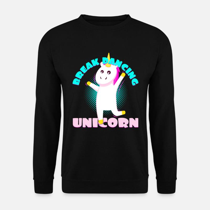 Breakdancing Einhorn Unicorn Geschenkidee Breaking - Unisex Pullover - Schwarz