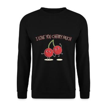cerise - Sweat-shirt Unisexe - noir - Devant - Alina (178cm) & Michal (187cm)