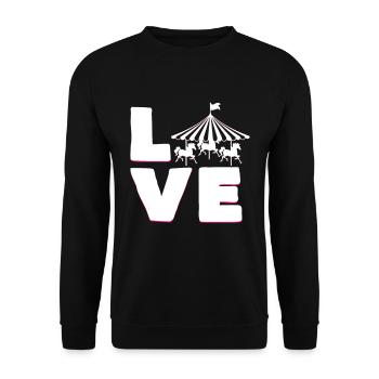 Liebe Fasching Karneval Idee fünfte Jahreszeit - Unisex Pullover - Schwarz - Vorne - Alina (178cm) & Michal (187cm)