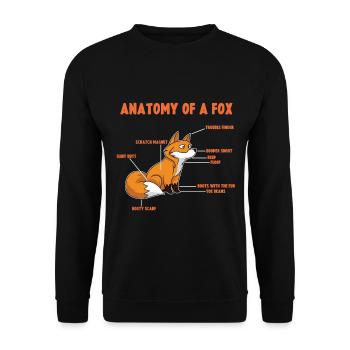 Anatomie von einem Fuchs Geschenke Füchse Rotfuchs - Unisex Pullover - Schwarz - Vorne - Alina (178cm) & Michal (187cm)