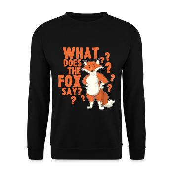 What does the Fox say - Unisex Sweatshirt - black - Front - Alina (178cm) & Michal (187cm)
