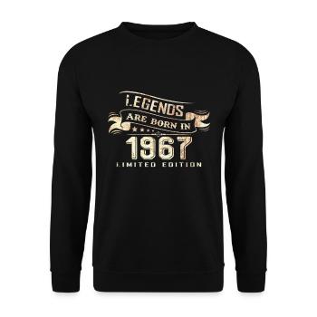 Legends were born in 1967 gifts vintage - Unisex Sweatshirt - black - Front - Alina (178cm) & Michal (187cm)