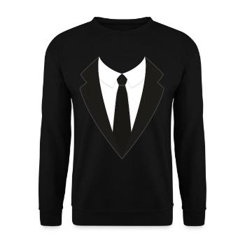 Costume costume carnaval kravatte carnaval JGA - Sweat-shirt Unisexe - noir - Devant - Alina (178cm) & Michal (187cm)