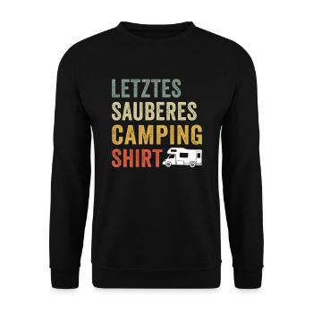 letztes sauberes camping shirt - Unisex Pullover - Schwarz - Vorne - Alina (178cm) & Michal (187cm)