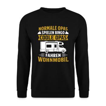 coole opas fahren Wohnmobil - Unisex Pullover - Schwarz - Vorne - Alina (178cm) & Michal (187cm)