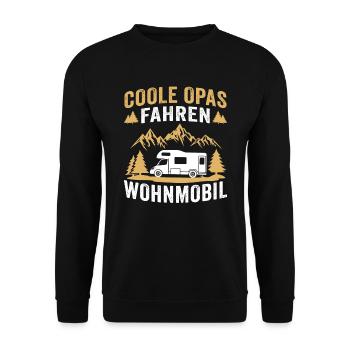 coole opas fahren wohnmobil - Unisex Pullover - Schwarz - Vorne - Alina (178cm) & Michal (187cm)