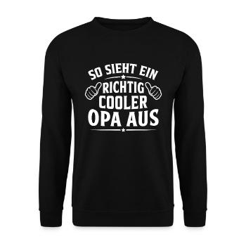So sieht ein richtig cooler opa aus - Unisex Pullover - Schwarz - Vorne - Alina (178cm) & Michal (187cm)