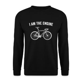 Je suis le t-shirt moteur pour cycliste - Sweat-shirt Unisexe - noir - Devant - Alina (178cm) & Michal (187cm)