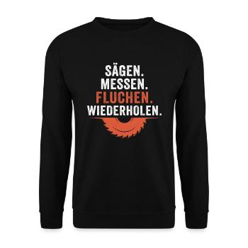 Sägen Messen fluchen wiederholen - Unisex Pullover - Schwarz - Vorne - Alina (178cm) & Michal (187cm)
