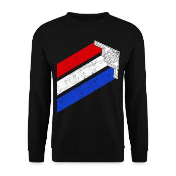 B-2 Bomber USA Contrails Red White Blue Stealth B2 - Unisex Sweatshirt - black - Front - Alina (178cm) & Michal (187cm)