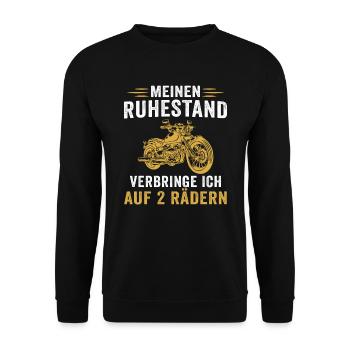 meinen ruhestand verbringe ich auf 2 rädern - Unisex Pullover - Schwarz - Vorne - Alina (178cm) & Michal (187cm)
