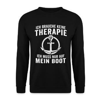 ich brauche ich muss nur auf mein boot - Unisex Pullover - Schwarz - Vorne - Alina (178cm) & Michal (187cm)