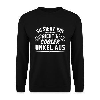 So sieht ein richtig cooler onkel aus - Unisex Pullover - Schwarz - Vorne - Alina (178cm) & Michal (187cm)