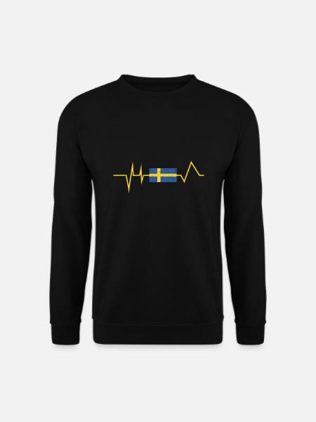 Schweden Flagge Schwede Herzschlag Schwedisch - Unisex Pullover - Schwarz