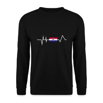 Croatie Drapeau croate Croate - Sweat-shirt Unisexe - noir - Devant - Alina (178cm) & Michal (187cm)