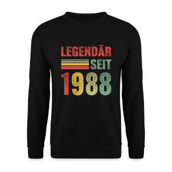 Legendär seit 1988 - Unisex Pullover - Schwarz - Vorne - Alina (178cm) & Michal (187cm)