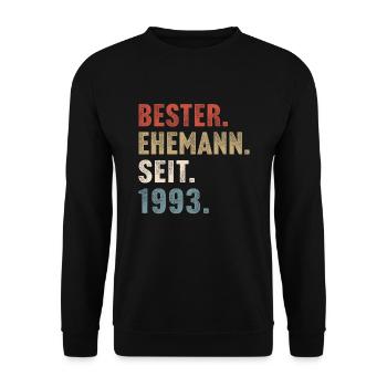 Bester ehemann seit 1993 hochzeitstag - Unisex Pullover - Schwarz - Vorne - Alina (178cm) & Michal (187cm)