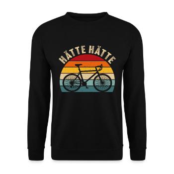 Hätte Hätte Fahrradkette Radfahrer - Unisex Pullover - Schwarz - Vorne - Alina (178cm) & Michal (187cm)