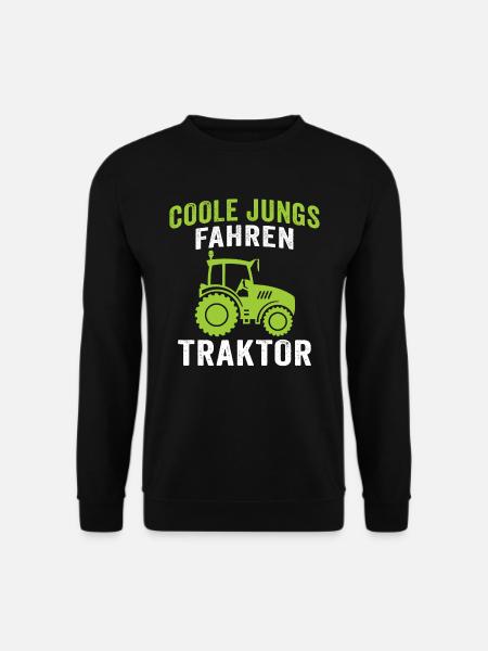 Coole jungs fahren traktor trecker junge t-shirt - Unisex Pullover - Schwarz
