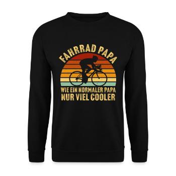 Fahrrad papa wie ein normaler papa nur viel cooler - Unisex Pullover - Schwarz - Vorne - Alina (178cm) & Michal (187cm)