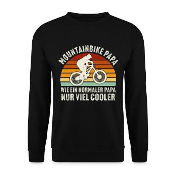 Mountainbike papa lustige geschenke für mountainbi - Unisex Pullover - Schwarz - Vorne - Alina (178cm) & Michal (187cm)