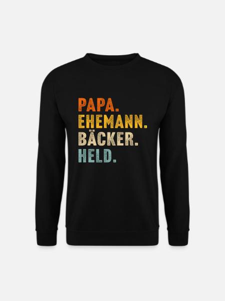 papa ehemann Bäcker held - Unisex Pullover - Schwarz