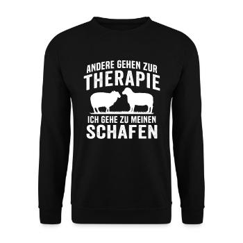 ich gehe zu meinen schafen schaf t-shirt schafe - Unisex Pullover - Schwarz - Vorne - Alina (178cm) & Michal (187cm)