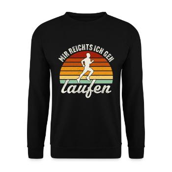 Mir reichts ich geh laufen läuferin joggen - Unisex Pullover - Schwarz - Vorne - Alina (178cm) & Michal (187cm)