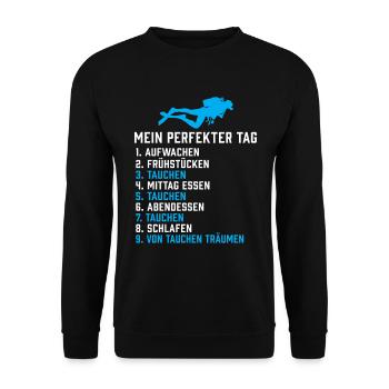Tauchen mein perfekter tag Taucher - Unisex Pullover - Schwarz - Vorne - Alina (178cm) & Michal (187cm)
