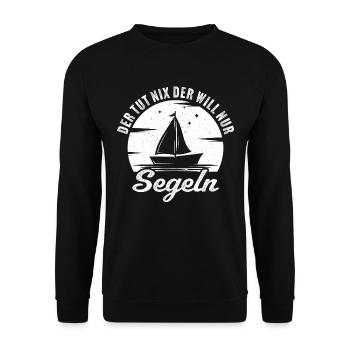 der tut nix der will nur segeln - Unisex Pullover - Schwarz - Vorne - Alina (178cm) & Michal (187cm)