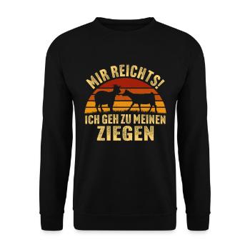 mir reichts ich geh zu meinen Ziegen - Unisex Pullover - Schwarz - Vorne - Alina (178cm) & Michal (187cm)