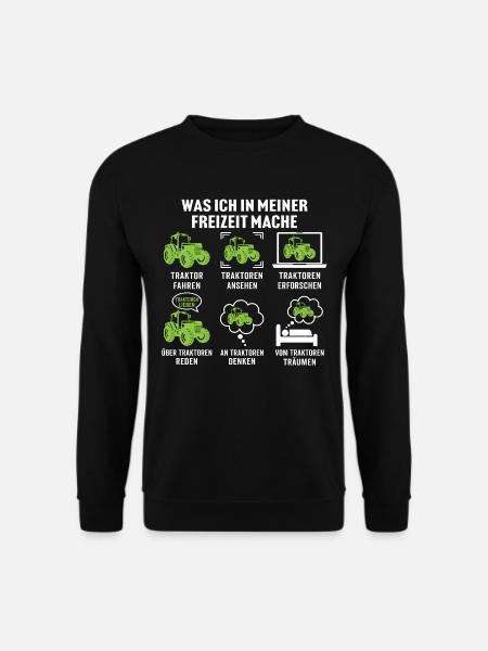 Was ich in meiner freizeit mache traktor trecker - Unisex Pullover - Schwarz