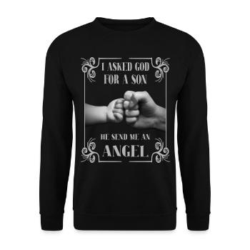 Père Fils Bébé Enfant Design - Sweat-shirt Unisexe - noir - Devant - Alina (178cm) & Michal (187cm)