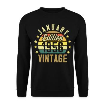 Legends wurden im Januar 1956 geboren - Januar 1956 - Unisex Pullover - Schwarz - Vorne - Alina (178cm) & Michal (187cm)